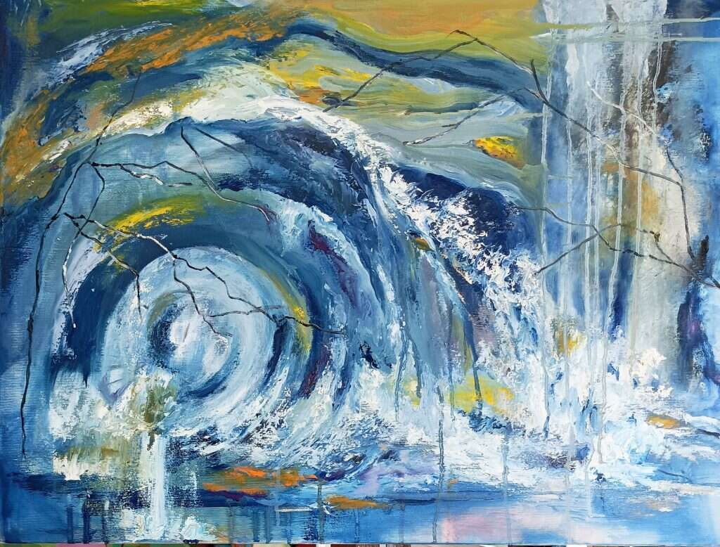 מישל אקטור, "מערבולת חושים", שמן על בד, 2023