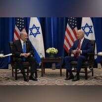 ראש הממשלה בנימין נתניהו ונשיא ארצות הברית ג'ו ביידן בפגישתם בניו-יורק, היום. | אבי אוחיון, לע"מ