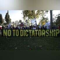 הפגנה נגד הממשלה בזמן ביקור נתניהו בארה"ב. | EPA