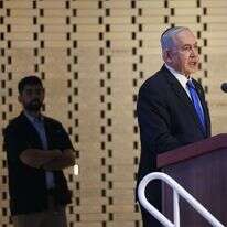 נתניהו נושא דברים בטקס. | חיים גולדברג / פלאש 90