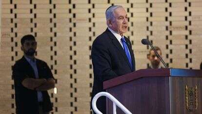 נתניהו נושא דברים בטקס. | חיים גולדברג / פלאש 90