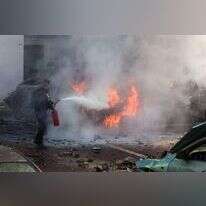 פגיעת רקטה באשקלון, ביום המלחמה הראשון. | AFP