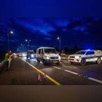 מחסום משטרה זמני בצומת נחשון, הערב. | יוסי אלוני, פלאש 90