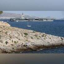 נושאת המטוסים הגדולה בעולם, USS ג'רלד פורד עוגנת בחופי יוון, נושאת המטוסים הגדולה בעולם, USS ג'רלד פורד עוגנת בחופי יוון, בדרכה לישראל.  ארכיון | AFP