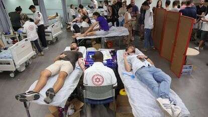 מוקד תרומת דם, בית החולים איכילוב. | AFP