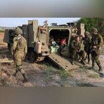 חיילים בשטחי כינוס בגבולת רצועה עזה. | AFP