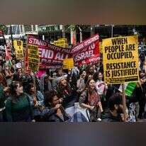 מפגינים תומכי חמאס בניו יורק, למחרת הטבח. | גטי אימג'ס