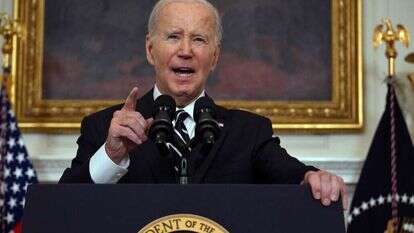 הנשיא ביידן מגבה את ישראל בתחילת אוקטובר. | Jim WATSON / AFP