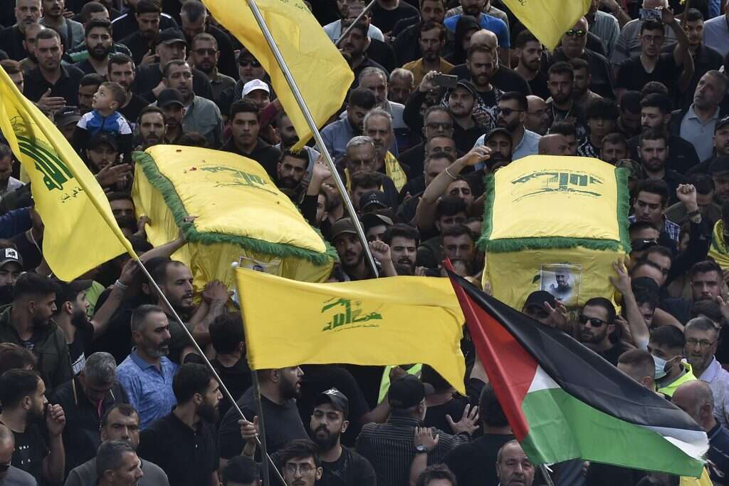 לוויות המוניות של מחבלי חיזבאללה שחוסלו בעקבות תקיפות צה"ל בלבנון. | EPA