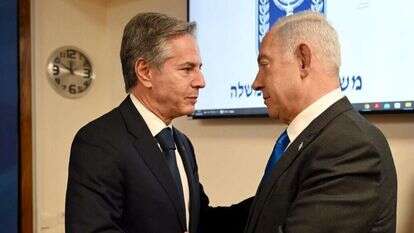 נתניהו ובלינקן בפגישתם הקודמת. | חיים צח, לע״מ