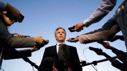 בלינקן בעת ביקורו בקהיר. | AFP