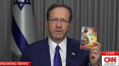 הנשיא הרצוג בריאיון לרשת CNN, בימים הראשונים לאחר הטבח | מסך משידורי הרשת