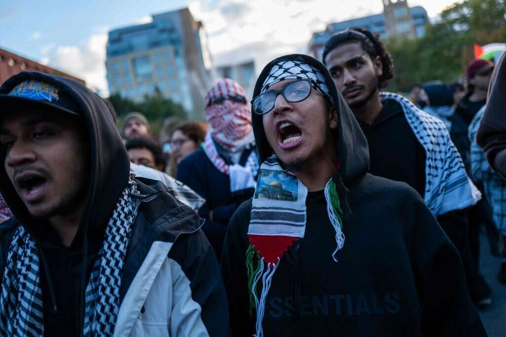 מפגינים נגד ישראל בניו-יורק. | AFP