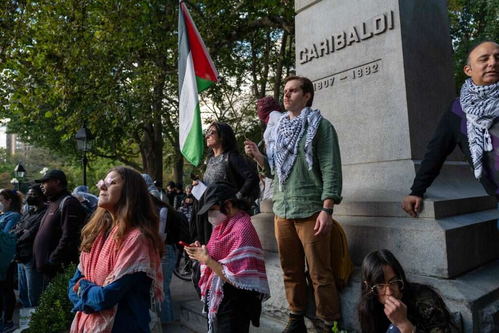 הפגנה של תומכי חמאס בניו-יורק. | AFP