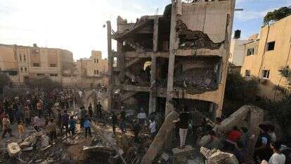 חאן יונס אחרי תקיפה ישראלית. | AFP