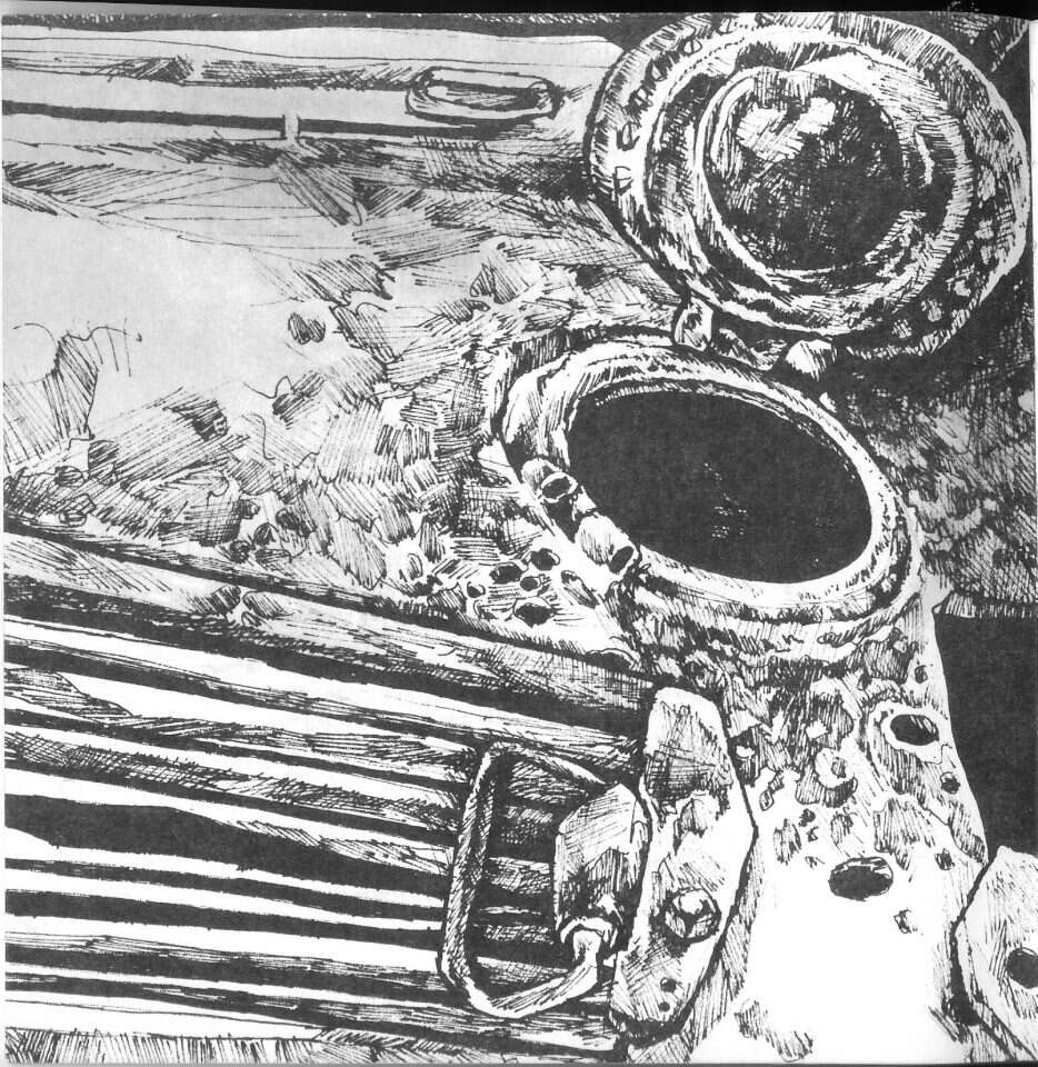 האיור "פתח הטנק", מתוך הספר. איור: יורם רוזוב