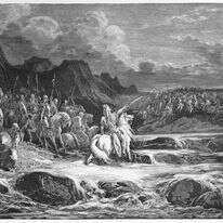 איור של מתתיהו מוביל את אחד מקרבות המקבים. שאטרסטוק