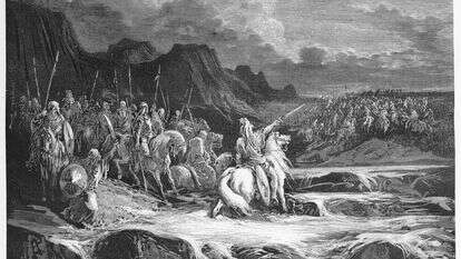 איור של מתתיהו מוביל את אחד מקרבות המקבים. שאטרסטוק