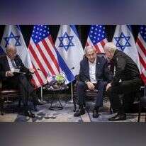 גלנט, נתניהו וביידן, בקריה בתל־אביב. | אי.פי.איי