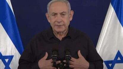 נתניהו בהצהרה לתקשורת. | מסך משידור לעמ נתניהו בהצהרה לתקשורת. | מסך משידור לעמ