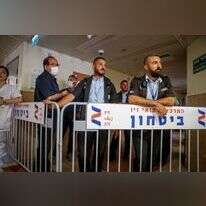 מאבטחים בבית החולים זיו בצפת, אילוסטרציה. | דוד כהן, פלאש 90