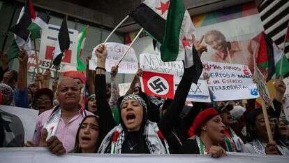 הפגנת BDS בזמן המלחמה בחמאס. | AFP