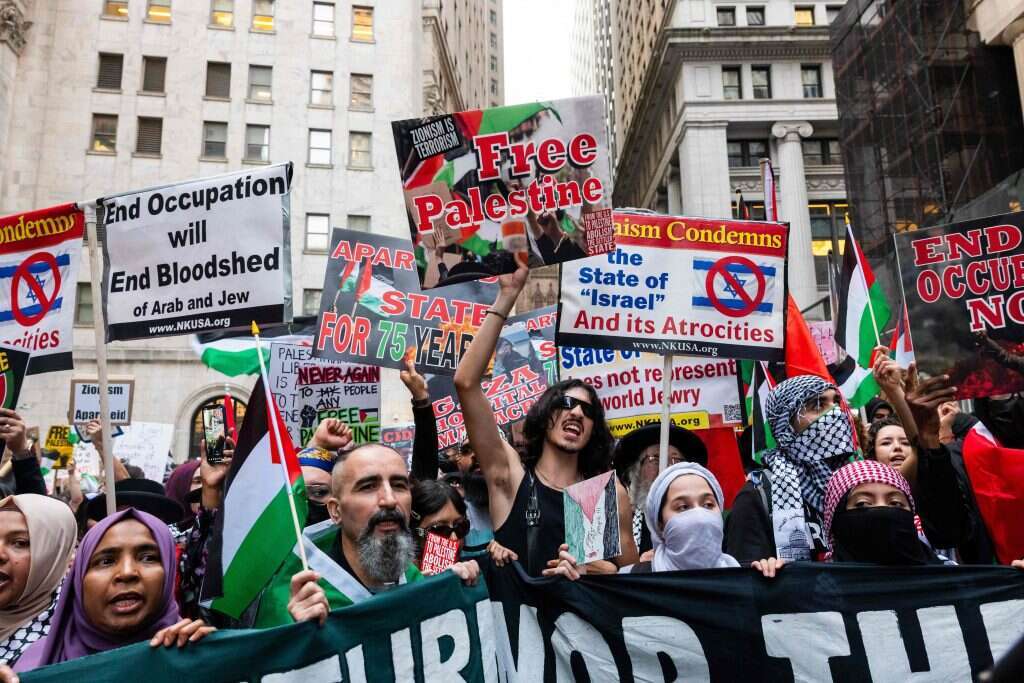 הפגנה של תומכי חמאס ביו יורק. | AFP