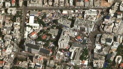 בית החולים שיפא, | AFP PHOTO SATELLITE IMAGE 2023 MAXAR TECHNOLOGIES