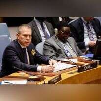 גלעד ארדן עונד תלאי צהוב באו"ם. | AFP