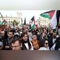 הפגנה פרו פלסטינית מול בית הפרלמנט בלונדון, | AFP