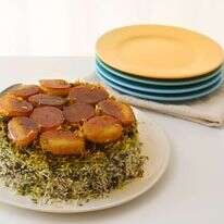 אורז פרסי ירוק עם תפוחי אדמה. | אפרת ליכטנשטט