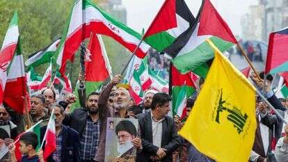 הפגנה של תומכי חמאס באיראן. | איי.אף.פי