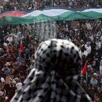הפגנה אנטי-ישראלית בוושינגטון. | AFP הפגנה אנטי-ישראלית בוושינגטון. | AFP