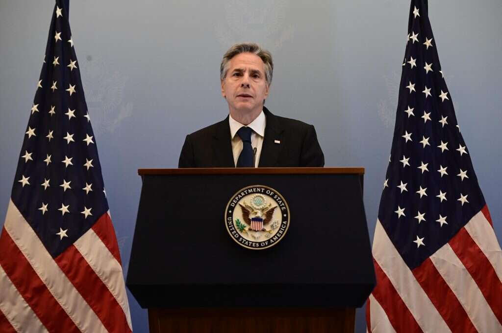 אנתוני בלינקן בנאומו בישראל. | תומר נאמבורג - פלאש 90