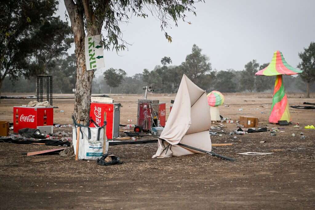 אזור המסיבה ברעים בו נרצחו ונחטפו מאות ישראלים על ידי מחבלים. | אריה לייב אברמס /פלאש 90