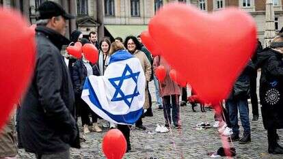 הפגנת תמיכה בישראל בדנמרק. | AFP