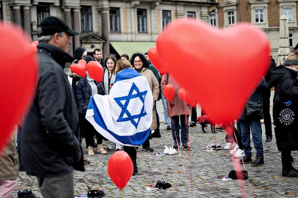 הפגנת תמיכה בישראל בדנמרק. | AFP