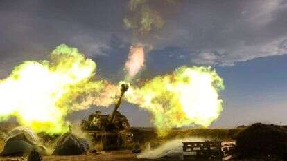 טנק ישראלי יורה. | AFP