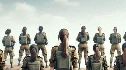 מילואימניקיות בחזית. איור: Dall-e3 מילואימניקיות בחזית. איור: Dall-e3