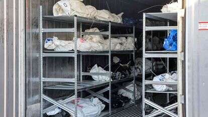 מחנה שורה שבו התבצע זיהוי החללים לאחר הטבח | AFP