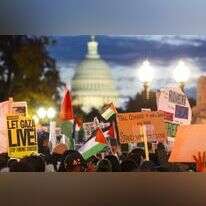 הפגנה פרו-פלסטינית בוושינגטון. | אי.פי.איי