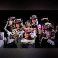 משפחות החטופים בכיכר. | מרים אלסטר, פלאש 90