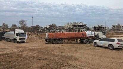משאיות הסיוע ההומניטרי שנכנסו לרצועה. | דוברות מתפ"ש