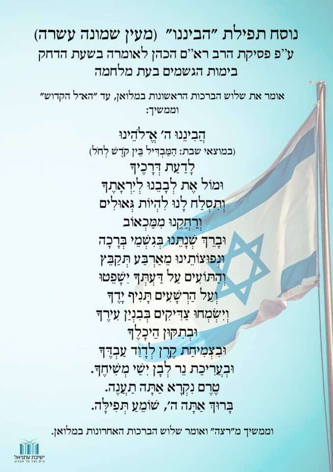 נוסח תפילת "הביננו"
