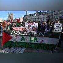 הפגנה פרו פלסטינית בצרפת. | איי.אף.פי