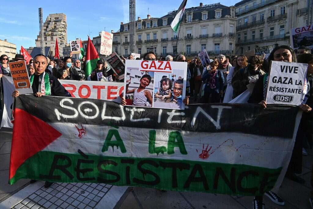 הפגנה פרו פלסטינית בצרפת. | איי.אף.פי הפגנה פרו פלסטינית בצרפת. | איי.אף.פי