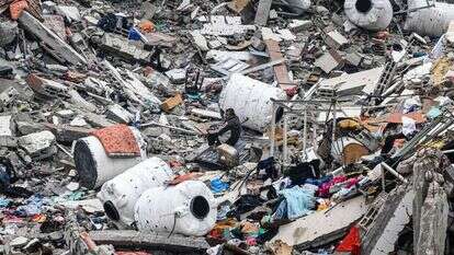 נזקי הפצצה ישראלית ברצועת עזה. | AFP