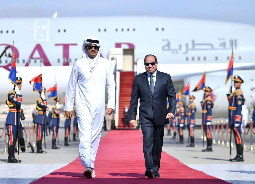 נשיא מצרים א־סיסי ואמיר קטאר | אי.פי.איי