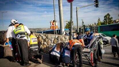 זירת הפיגוע בכניסה לירושלים. | חיים גולדברג, פלאש 90