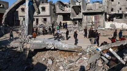 שכונה ברפיח אחרי תקיפה של חיל האוויר. | AFP